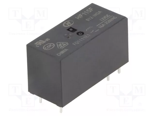 Relais : Électromagnétique Uspule: 12VDC 16A/250VAC Hf115f/012-1h3a Électro