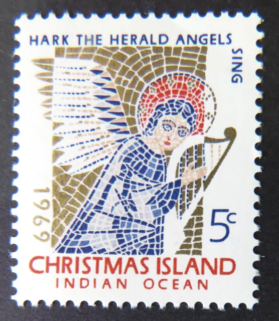 1969 Christmas Island Stamps - Christmas - Mosaic Angel - Single 5c MNH