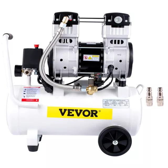 VEVOR Compressore d'Aria Portatile Senza Olio con Accessori 1500W Serbatoio 18L