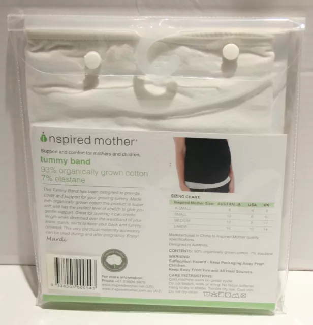 Inspired Mother Stretchy Pregnancy Support Tummy Band for Layering XS WHITE 2