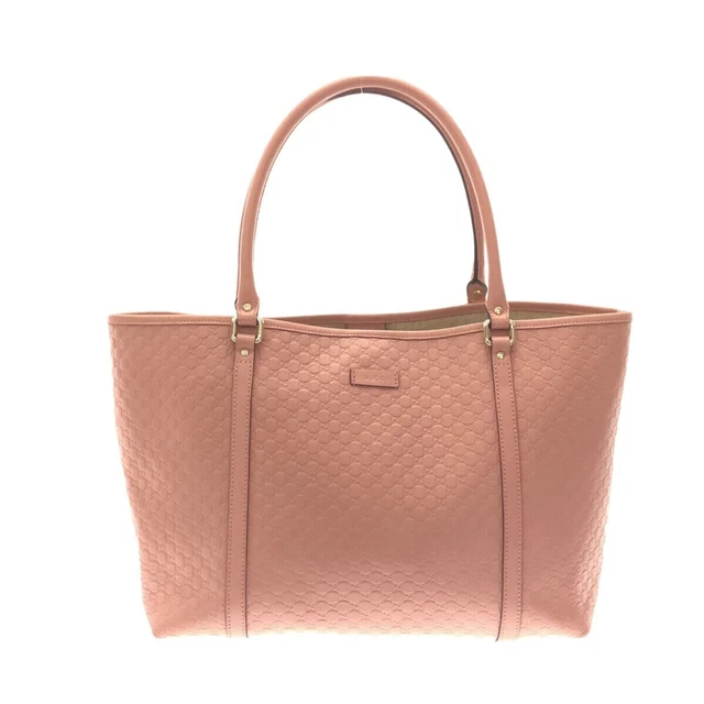 Auth GUCCI Micro Guccissima 449647 Pink Beige Leather Tote Bag Auth GUCCI Micro Guccissima 449647 Pink Beige Leather Tote Bag