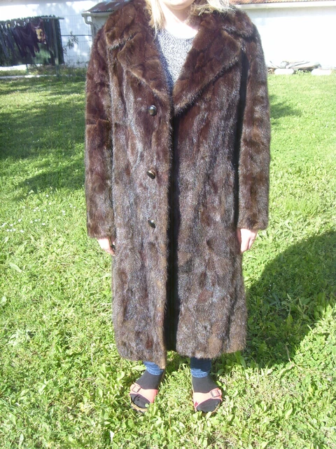 Manteau Long En Fourrure De Vison Véritable – Taille 44 – Marron – État Impeccable (neuf Sans étiquette) | Pour Femme