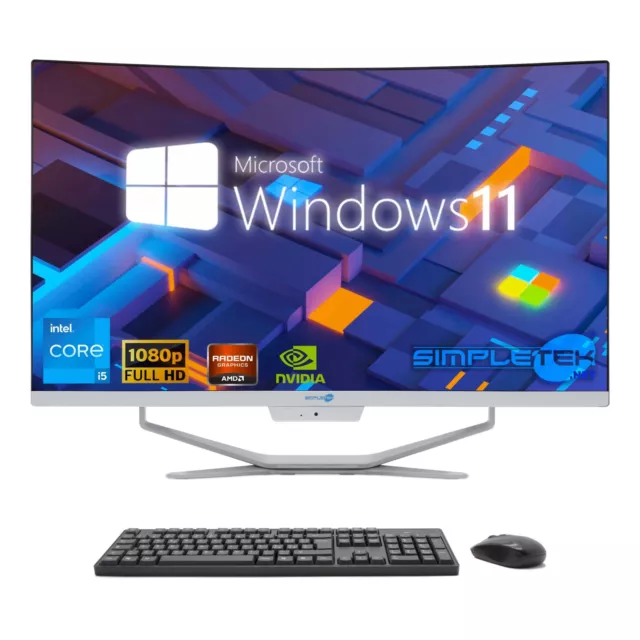 Aio Tout en Un i5 27 " Courbe 8GB 240GB WIN11 Ordinateur Personnel Editing