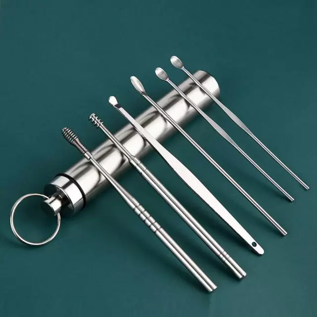 6X Steel Ear Wax Removal Tool Kit Ear Pick Set Cleaner Remover Earpick