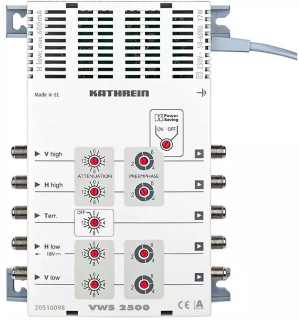 Kathrein VWS 2500 SAT Multischalter SAT-ZF-Verstärker 2150 MHz Multiswitch Multi