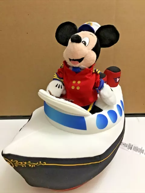 DISNEY CRUISE LINE Mickey Mouse Bean Bag Toy & Cruise Ship Plush Boat ...