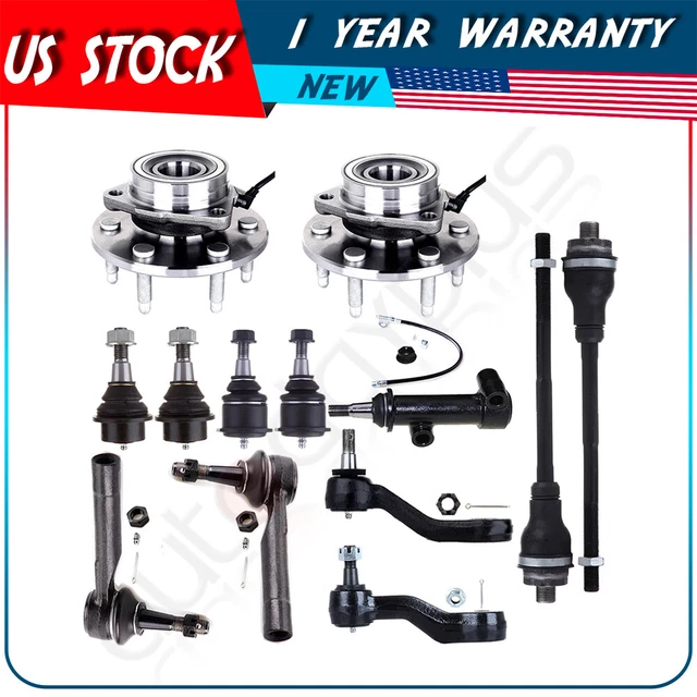Front Tie Rod Ends Idler Arms Wheel Hub Bearings For 1999-2006 GMC Sierra 1500