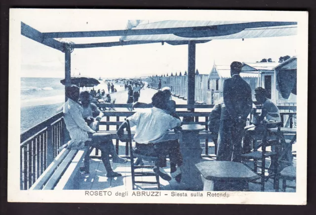 ROSETO DEGLI ABRUZZI (TERAMO) - SIESTA SULLA ROTONDA - Cartolina fp viagg. 1937