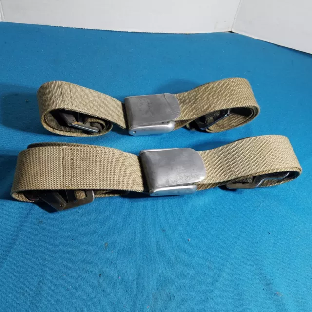 Pair of orig early 60s vintage Ford tan Seatbelts Fomoco 61 62 63 64 seat belts Pair of orig early 60s vintage Ford tan Seatbelts Fomoco 61 62 63 64 seat belts