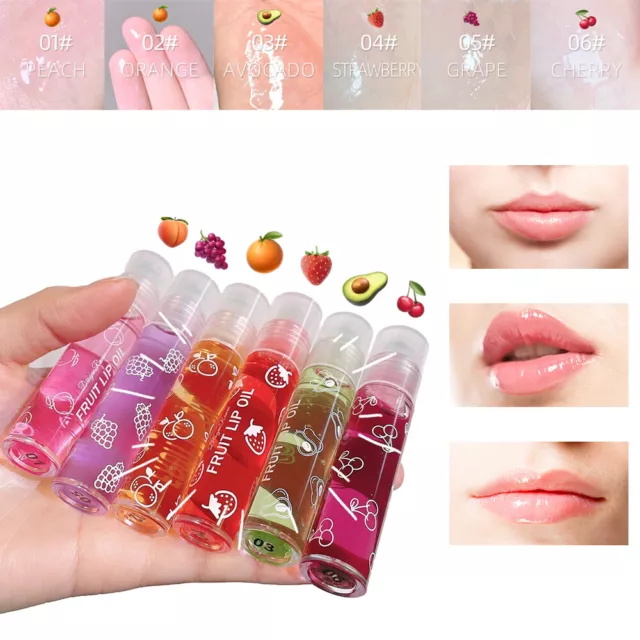 6 Flavour Fruity Hydrating Lip Gloss Moisturising Rolling Ball Lip Gloss Oil