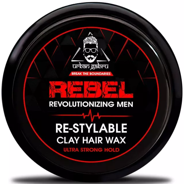 @UrbanGabru Rebel Hair Styling Clay Wax Strong Hold Adds Texture For Men 85g