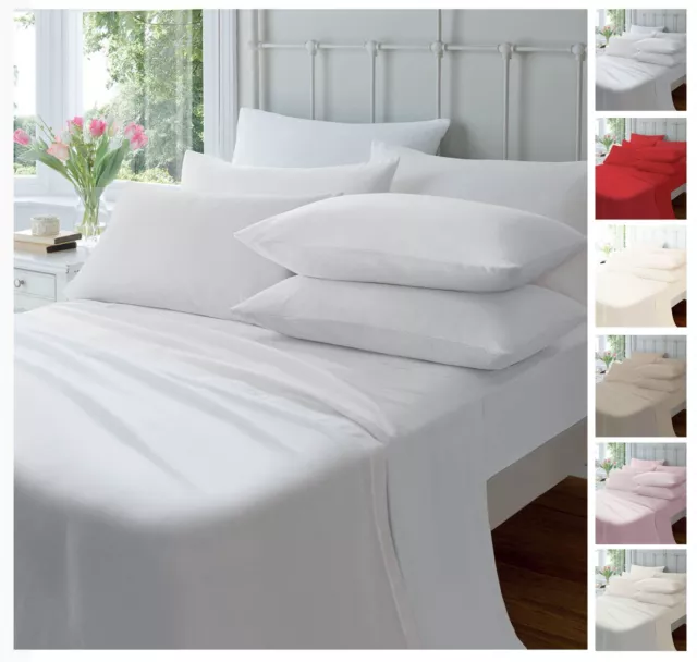 Extra Deep Flannelette Fitted Sheets, Warm Soft Brushed Cotton Bed Sheets