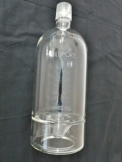 MILLIPORE XX1604705 2L Glass Vacuum Receiving Flask with Conical Bottom LOT OF 2