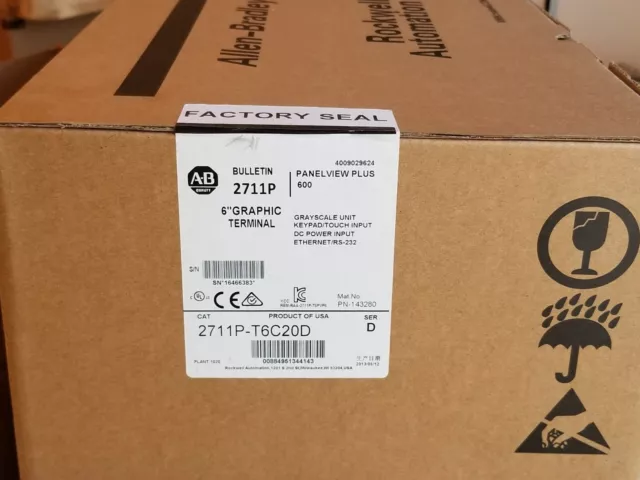 NEW ALLEN BRADLEY 2711pt6c20d PANELVIEW PLUS 2711P-T6C20D NEW IN BOX