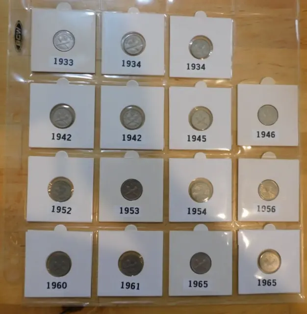 Assorted ( x 15) New Zealand 3d Coins; various dates
