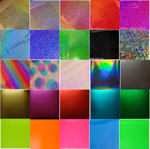 Hotfix Bügelfolie Hologramm, Neon, Spiegel 20cm x 25cm große Farbwahl