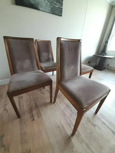 Fabulous Original NATHAN 1970's Mid-Century Teak Upholstered Dining Chairs