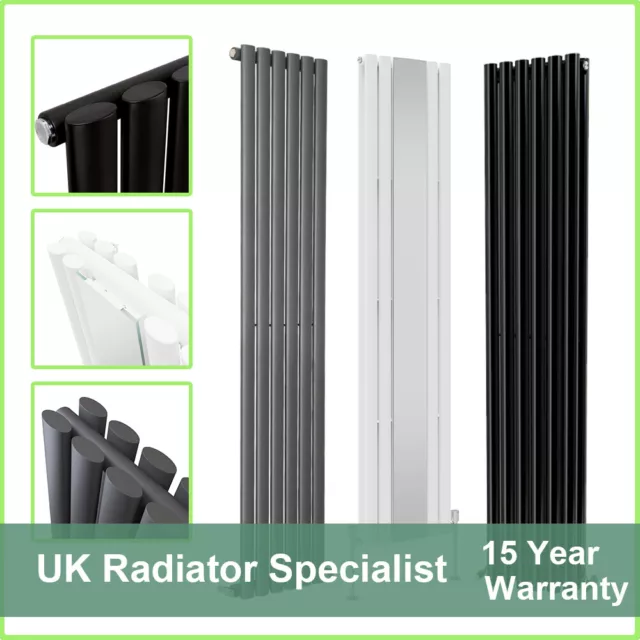 Vertical Designer Radiator Oval Column Tall Upright Central Heating Radiators UK