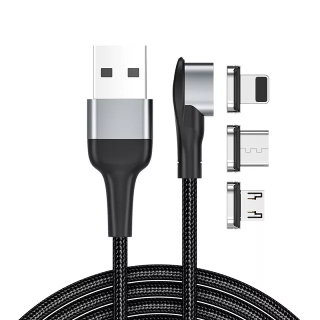 Ladekabel Magnetic Schnell 3A USB Typ-C Micro Handy für Huawei LG Datenkabel LED
