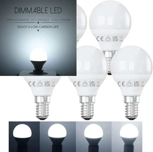 E14 LED Bulbs Dimmable, 6500K Daylight White, 5W (Equivalent to 40W), Cool