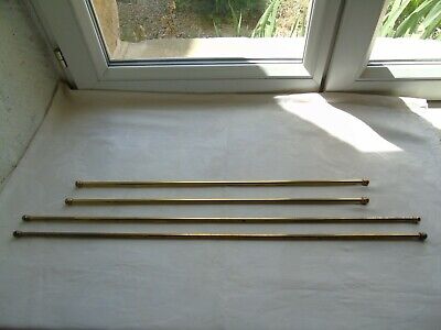 French 4 of patina brass curtain rods vintage extendable