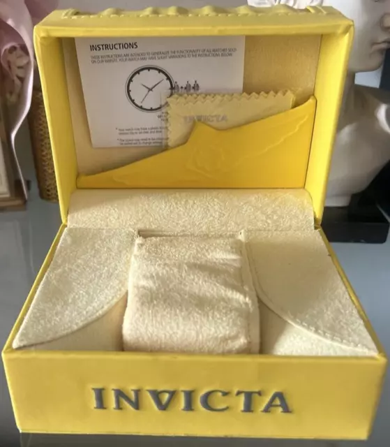INVICTA orologio scatola cofanetto custodia ORIGINALE VINTAGE giallo istruzioni