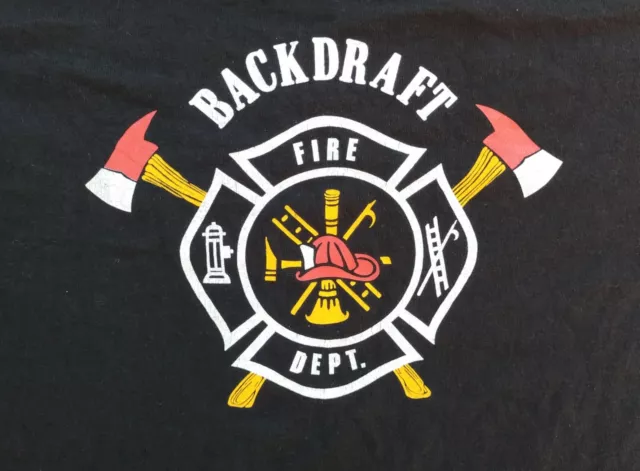 Vintage L ? Black Shirt Promo For The Movie Backdraft 1991 Front And Back Print