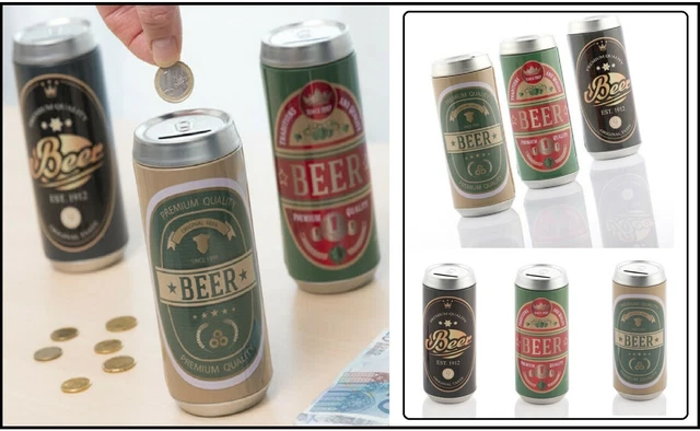 3x-Spardosen Bierdosen-Beer-Bier- Set Salvadanaio a Porcellino Circa 16x7 CM