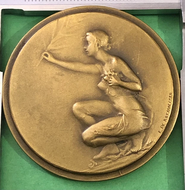 Médaille En Bronze Par Bremaecker Art Déco Femme