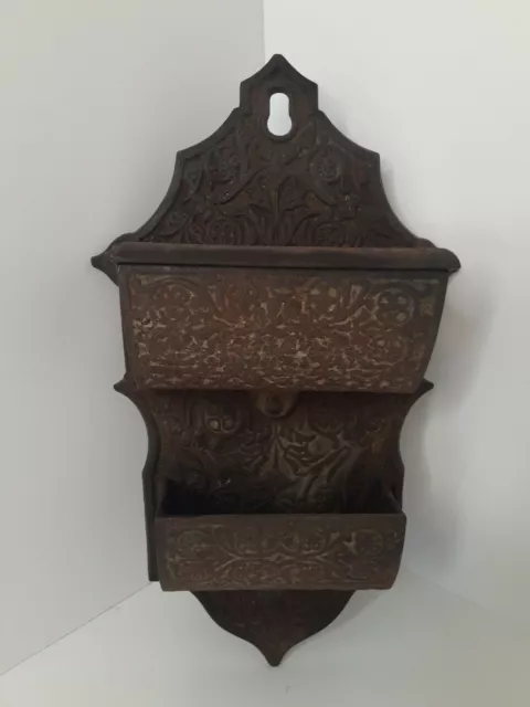 Double Match Holder Cast Iron 1800's Collectible