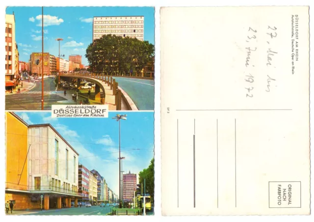 104502 -Düsseldorf - Autohochstraße - Deutsche Oper -Ansichtskarte, datiert 1972