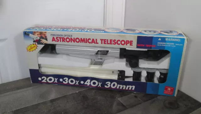Vintage Kids Astronomical Telescope Toy 20x 30x 40x Power Objective Lens