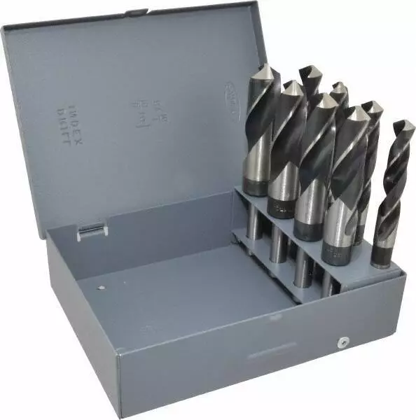 Hertel 8 Piece HSS Reduced Shank Drill Bit Set 9/16"-1", 118° Point, 1/2" Shank