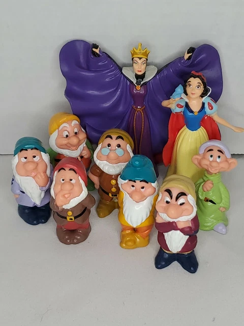 VINTAGE DISNEY SNOW White And The 7 Dwarfs Lot Of 9 PVC Figures £14.01 ...