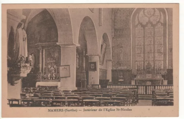 Cpa 72 - Mamers (Sarthe) - Intérieure De L'église Saint-Nicolas - Écrite