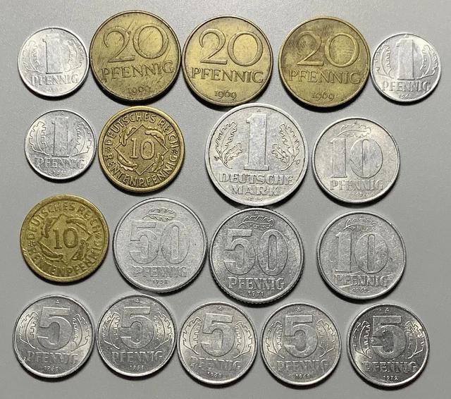 Lot Of 18 Germany Coins