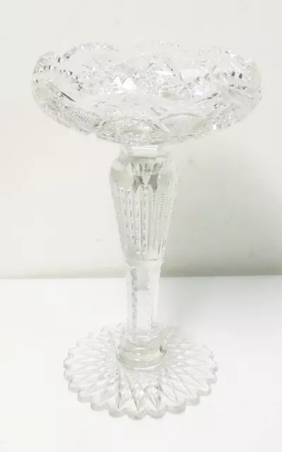 Antique 11.5" Tuthill ABP American Brilliant Period Cut Crystal Glass Compote
