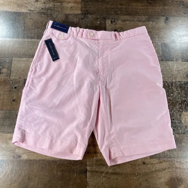 Polo Ralph Lauren Mens Shorts 36W Pink Chino Hunting Dog Flat Front Low Rise