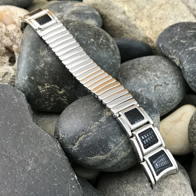 17.2mm Stainless Steel & Lizard JB Champion nos Unused 1950s Vintage Watch Band