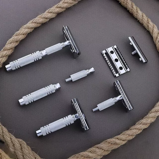 Double edge Safety Razor 4 pieces Traveling Companion Silver Close Comb chrome