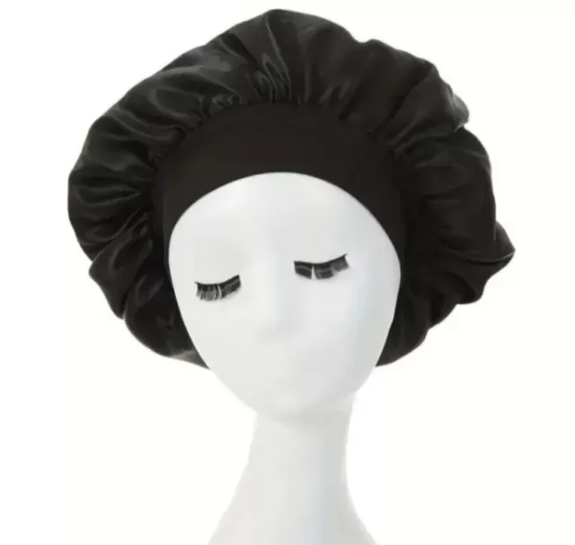 Womens Hair Care Satin Bonnet Night Sleep Hat Cap Silk feel Head Wrap Turban