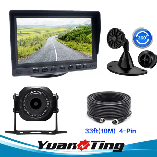 Backup Camera 7'' Monitor Front Rear View Cam Kit For Truck RV Bus Caravan