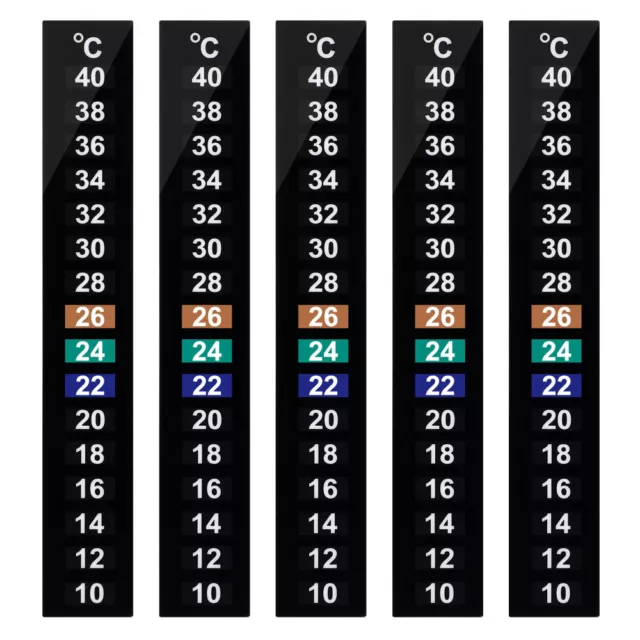 10 Pcs Digital Aquarium Thermometer Sticker Strip Gauge Fish Tank Temperature