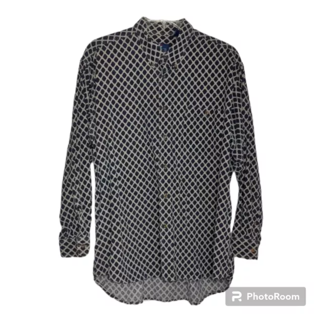 ENRO SHIRT MEN'S XL Dress Button Down Geometric Corduroy Long Sleeve ...