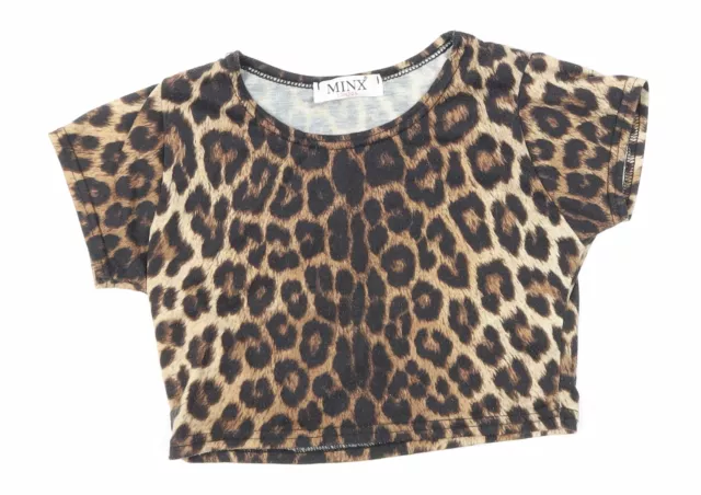 Minx London Girls Brown Animal Print Polyester Basic Tank Size 9-10 Years Round