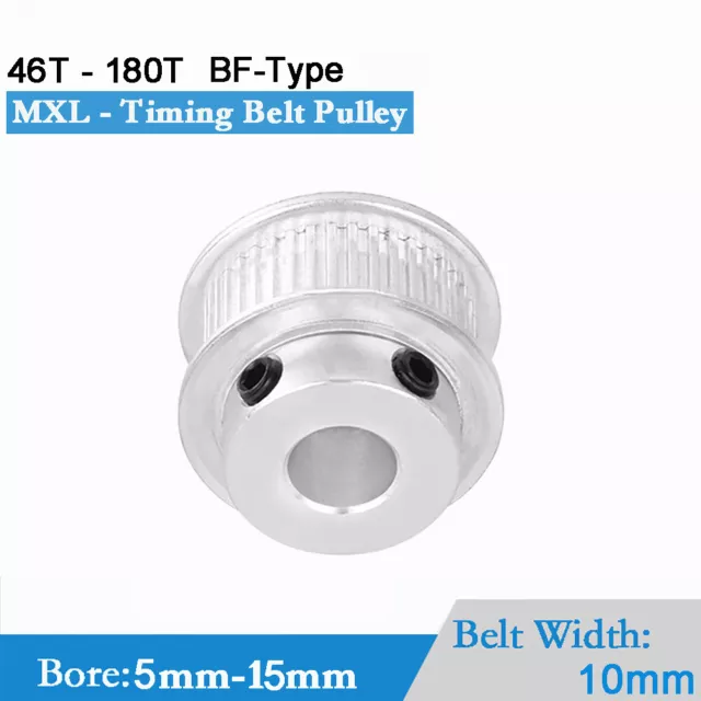 MXL - TIMING Belt Pulley Synchronous Wheel 10mm Width 46 - 180 Teeth 5 ...