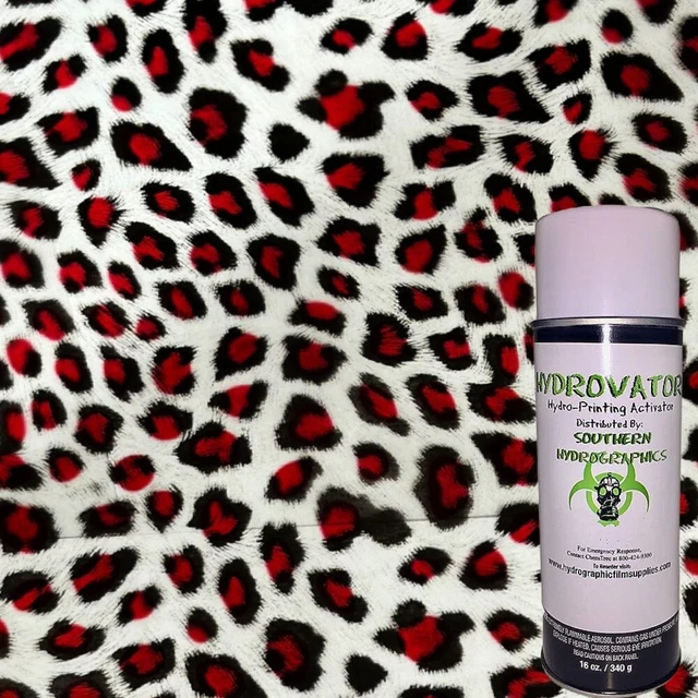 Hydrographic Film Hydro Dipping Water Transfer Kit 16 oz 1SQ Red Cheetah