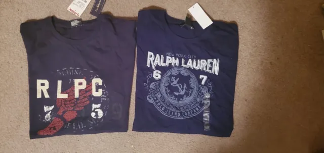 Lot 2 Polo Ralph Lauren T Shirt RL Graphic Short Sleeve Men’s XL