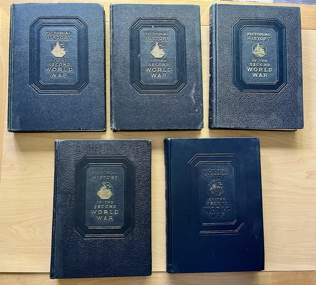 PICTORIAL HISTORY OF the Second World War Volumes 1-5 Pub 1944 1946 ...