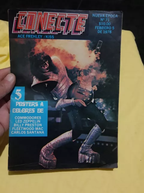 KISS ACE FREHLEY Cover 1978 Magazine CONECTE MEXICO - HTF -